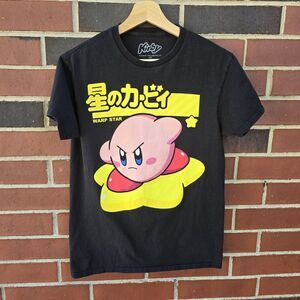 Nintendo Kirby Video Game Gamer Japanese Warp Star Cute T-Shirt Small Black
